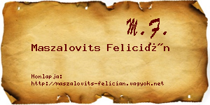 Maszalovits Felicián névjegykártya